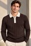 New Season Polo Collar Zippered Knitted Sweater