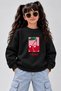 Crew Neck Sweatshirt for Girls, Printed 3-Yarn Threaded Winter Sweatshirt