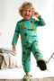 Baby Boy Pajama Set Safari Themed Cute Animals Patterned 9 Months-3 Years, Green - 2