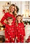 Mother & Daughter Matching Pajama Set (Sold Separately) Crew Neck Christmas Patterned Red Special Design Comfortable and Stylish Home Wear Thermal Ultra Soft Fabric - 2