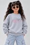 Crew Neck Sweatshirt for Girls, Printed 3-Yarn Threaded Winter Sweatshirt