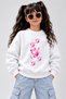 Girl's Crew Neck Sweatshirt Printed 3 Thread Threaded Winter Sweatshirt