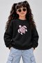 Crew Neck Sweatshirt for Girls, Printed 3-Yarn Threaded Winter Sweatshirt