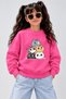 Crew Neck Sweatshirt for Girls, Printed 3-Yarn Threaded Winter Sweatshirt