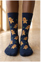 Unisex Ginger Breadman Patterned Christmas Themed Socks Navy Blue - 2