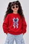 Crew Neck Sweatshirt for Girls, Printed 3-Yarn Threaded Winter Sweatshirt