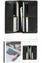 Genuine Leather Wallet with Phone Compartment, Long Wallet with Magnetic Phone Holder - Black Unisex Black - 2