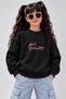 Crew Neck Sweatshirt for Girls, Printed 3-Yarn Threaded Winter Sweatshirt