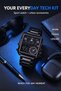 Skmei Classic Square Case Solid Links Functional Buttons Chronograph Double Time Watch - 7