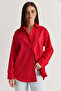 Women's Red Striped Flowy Relaxed Fit Long Sleeve Shirt 2165 60286582