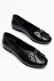 Large Size Women's Ballerinas with Black Round Toe Buckle
