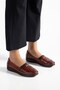 Orthopedic Women's Casual Shoes Tan Genuine Leather with Embroidery Detail - 4