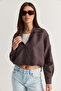 Women's Brown Inner Athlete United Balloon Form Striped Shirt 2362 60286570 - 5
