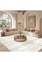Kotelid Rectangular Polyester Beige Carpet Large Machine Made Non Slip Washable Area Rug - 5