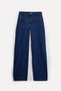 Women's Indigo Ribbed Stitched Straight Fit Pants