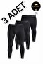 3-Pack Black Men's Thermal Underwear Bottoms - Special Manufactured Sleep Band with Gift