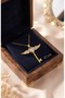 316L Gold Color Heart Key Model Steel Necklace - 4