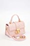 Baklava Pattern Lockable Hand and Shoulder Bag Pink - 2