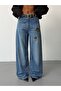 Trend Special Design Leopard Pattern Belt Star Detail Loose Fit Palazzo Pants - 5