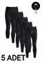 5-Pack Black Men's Thermal Tights / Winter Underwear - Special Production Sleep Band with Gift