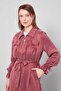 Zipper Closure Cupra Tunic Claret Red - 2