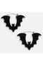 Halloween Bat-shaped Earrings with Glitter EBIN - 3