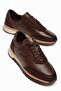 Genuine Leather Men's Casual Shoes Brown Nubuck Printed Leather - 3
