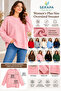 Women's Large Size Loose Sweater 10% Wool Crew Neck Oversize Knitwear Sweater Standard Size 42-48 Compatible - 4