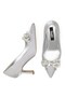 Satin Leather Stoned Lace High Platform Heel Detailed Women's Evening Dress Shoes 505 - 4