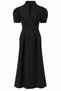 Black Judge Collar Waist-Slit Dress