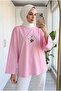 Women's Daisy Embroidered Oversize Combed Cotton Tunic - 2