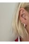 Gold Color 6-Piece Multi Hoop Earring Set with Zircon Stones and Flat Curved Earrings Combination - 3