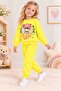 Girl's Cute Teddy Bear Printed 2-Piece Pajama Set