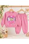 Girl's Cute Teddy Bear Printed 2-Piece Pajama Set - 3