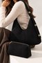 Women's Suede Gold Detailed Bag - 3