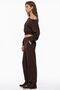 Long Sleeve Three Thread Asymmetric Boat Neck Sweatshirt - 5