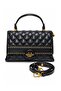 Black Quilted Medium Size Women's Hand and Shoulder Bag - 5