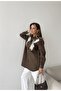 Women's Front Beaded Embroidered Denim Oversize Shirt - 5