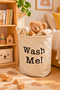 Foldable Canvas Fabric Laundry Basket 35X35X45 cm Toy and Dirty Laundry Basket Home Organizer - 5