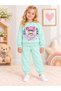 Girl's Cute Teddy Bear Printed 2-Piece Pajama Set - 5