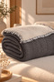 100% Cotton 8 Layer Muslin Single Bedspread Anthracite 180X220 cm - 2