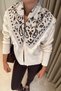 Shawl Pattern Premium Knitted Shawl - Ecru-Brown - 8