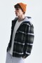 Plaid Patterned Polo Collar Coat - 4