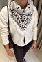 Shawl Pattern Premium Knitted Shawl - Ecru-Brown - 7