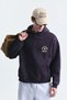 Boxy Fit Lettered Hooded Sweatshirt - 4