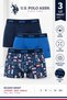 Men'S, Licensed, Uspa, Flexible Waistband, Boxer Briefs, Navy Blue Burgundy Printed, Comfort, Set of 3