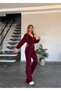 Women's Quality Shiny Drawstring Waist Detailed Modal Fabric Two-Piece Set - 3