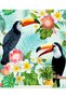 Diamond painting puzzle kit, tropical flowers and toucan birds 21x25 cm mosaic