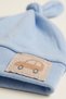 Unisex Baby 0-6 Months Car Emblem Detailed 100% Cotton Interlock Tie-Up Beanie Hat - 3