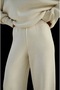Women's Oversize Knitwear Double Set Crew Neck Sweater Wide Leg Pants Set - 4
